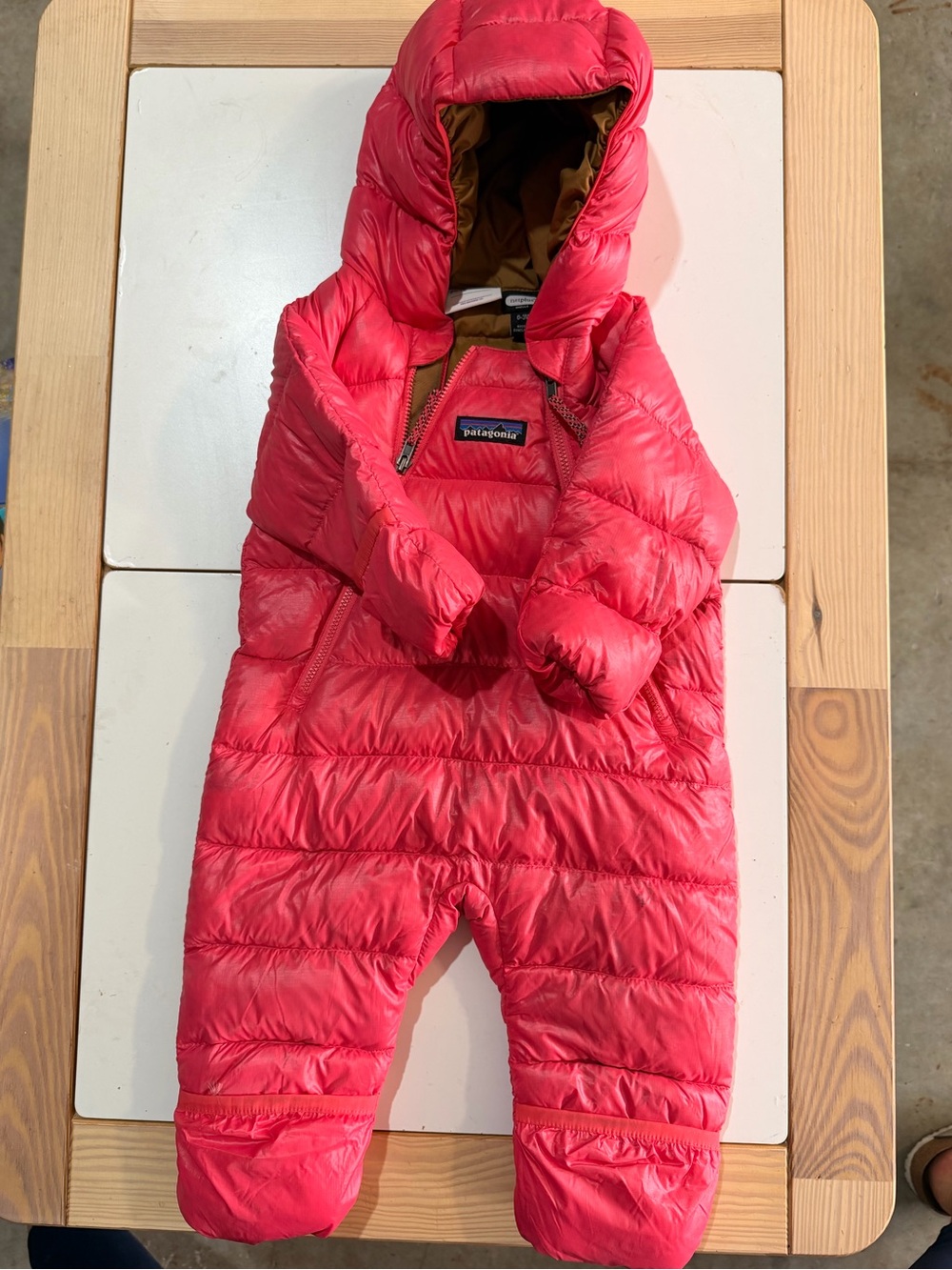 Patagonia Kids Coral Pink Hooded Down Bunting
